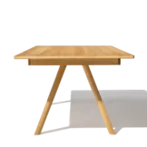 dining table taso wood extendable in wild oak with A-wood leg frame