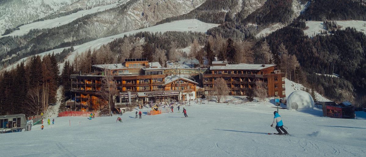 Holzhotel Forsthofalm in Leogang located directly on the ski slope