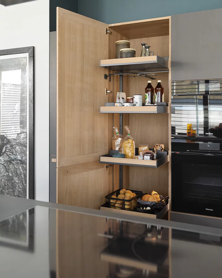 modern real wood kitchen with tall units and ceramic fronts modern cera line real wood kitchen in oak white oil with tandem plus tall unit and ceramic fronts in cement