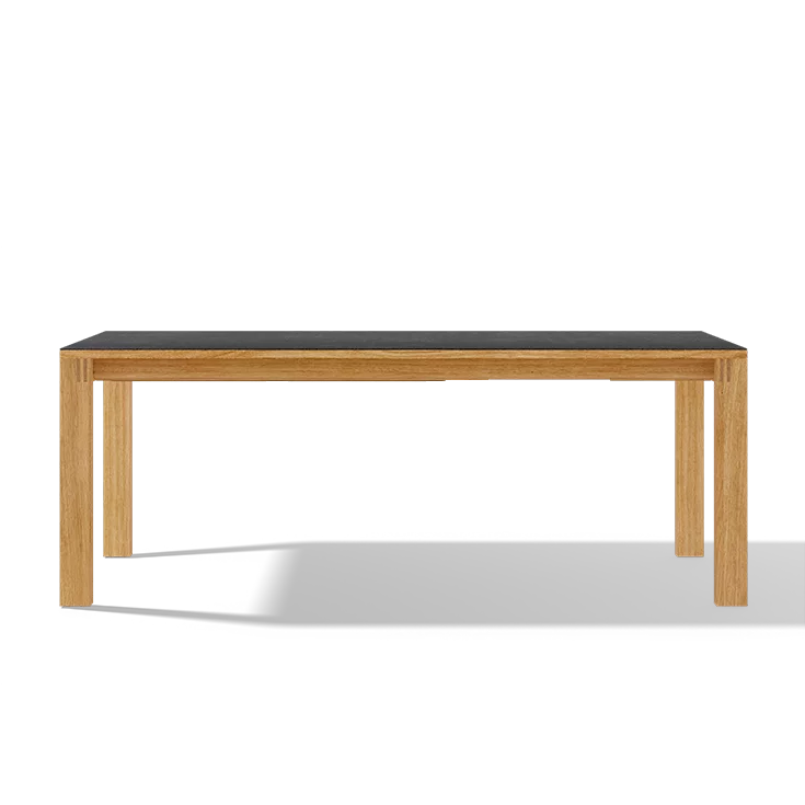 dining table magnum extendable in oak with ceramic table top in iron grey