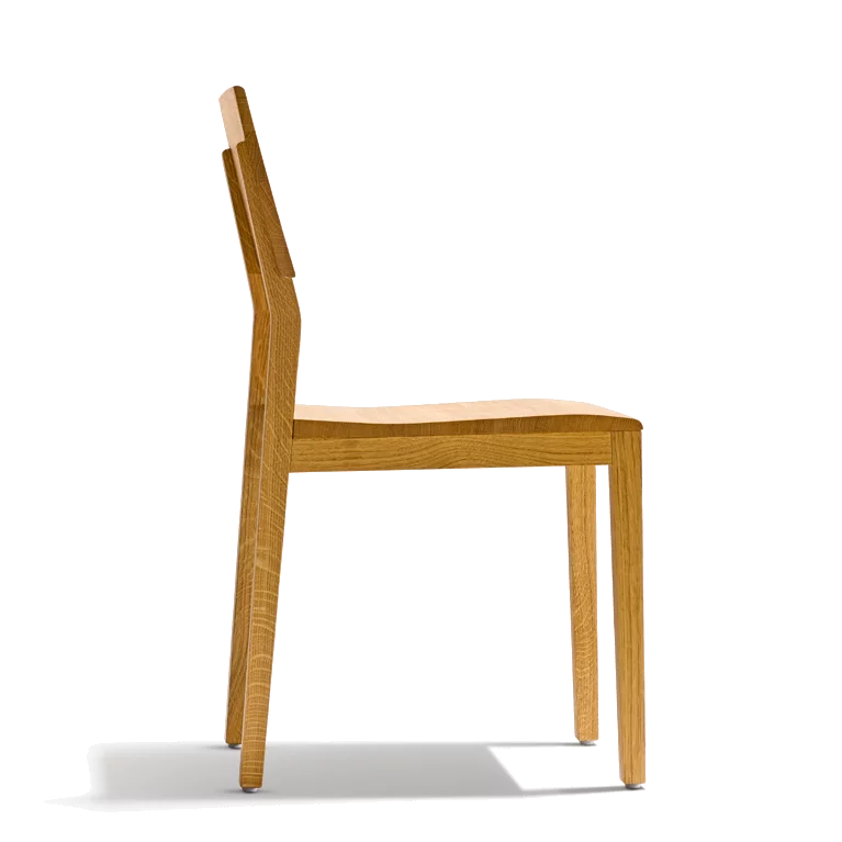 s1 solid oak chair, side view