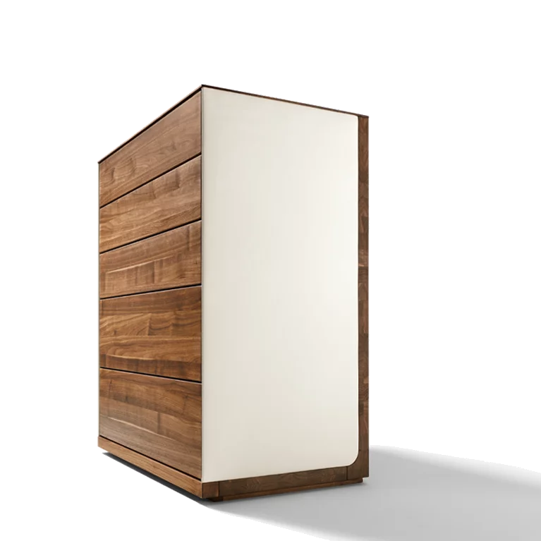 make up console riletto in walnut with large mirror