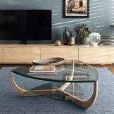 juwel coffee table in solid oak white oil with storage space in a modern living room