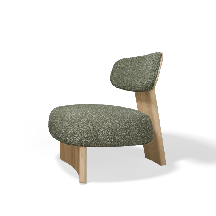 elliot Lounge Chair in Eiche Weißöl mit dem Nimbus loden Stoff