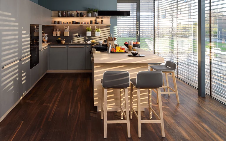 solid wood kitchen with bar top and ark bar stools cera line solid wood kitchen in oak white oil with bar top and ark bar stools