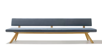 yps dining table in solid oak, side view