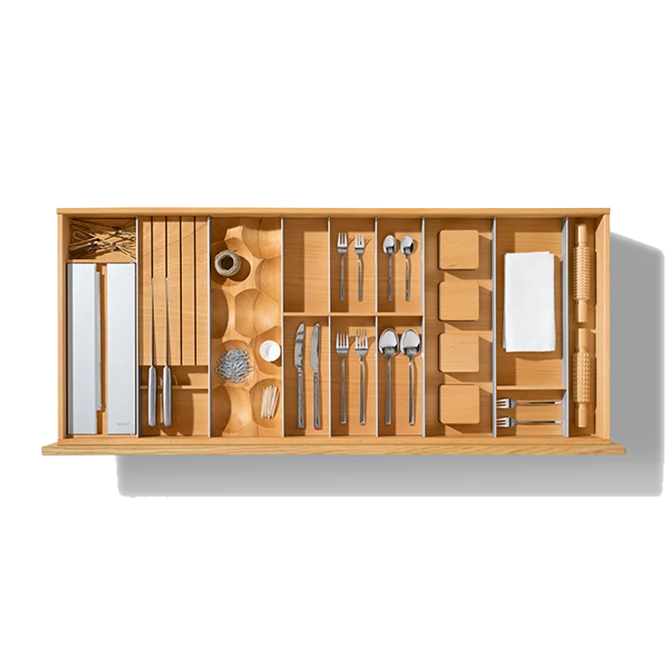 drawer in oak inside beech with large drawer divider
