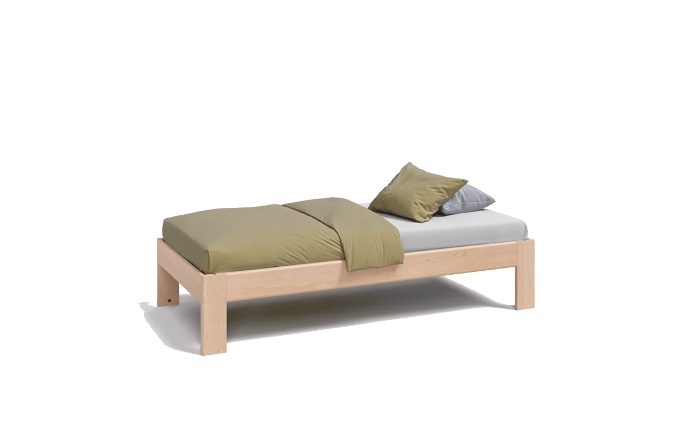 cot made from solid wood kids single bed in solid alder white oil