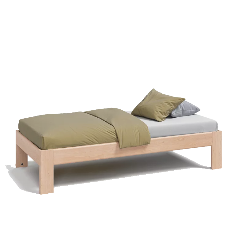 cot made from solid wood kids single bed in solid alder white oil