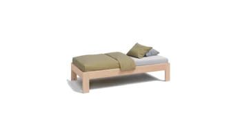 cot made from solid wood kids single bed in solid alder white oil