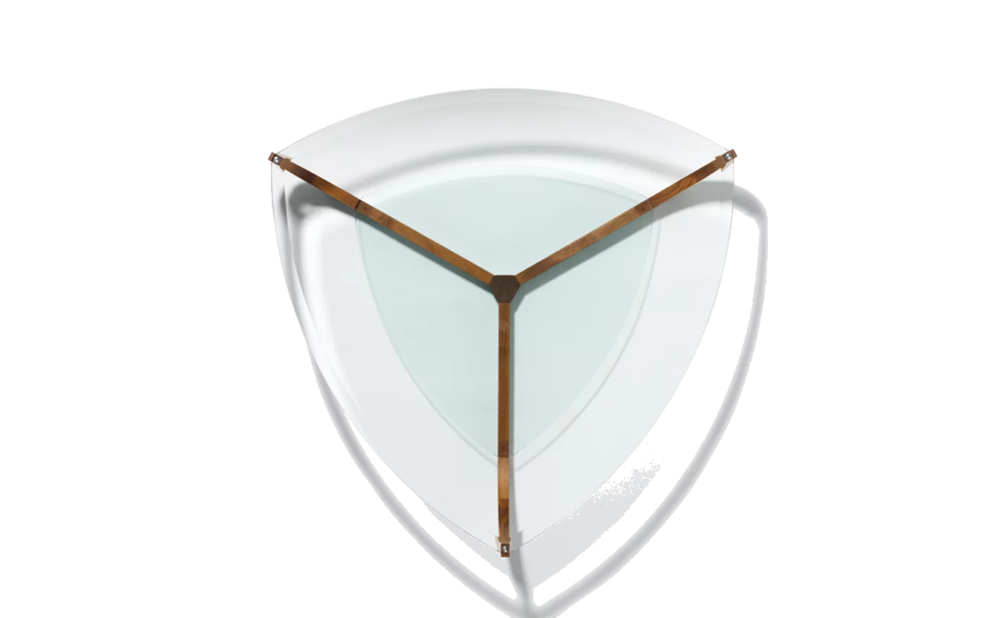 modern juwel living room table made of solid walnut with glass top