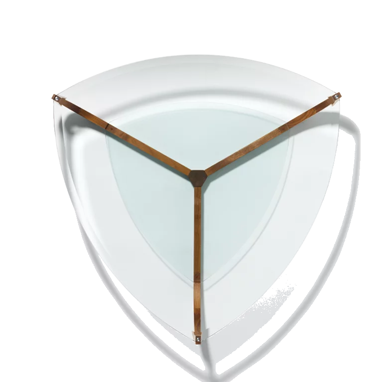 moderner juwel Wohnzimmertisch aus Vollholz Nussbaum mit Glasplatte