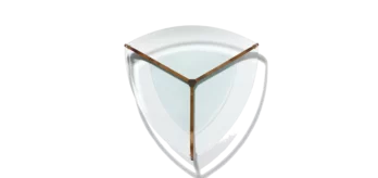 moderner juwel Wohnzimmertisch aus Vollholz Nussbaum mit Glasplatte