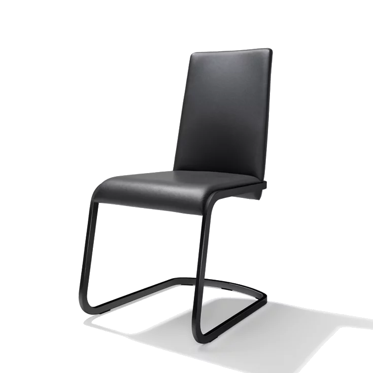 f1 cantilever chair upholstered with base frame in matt black