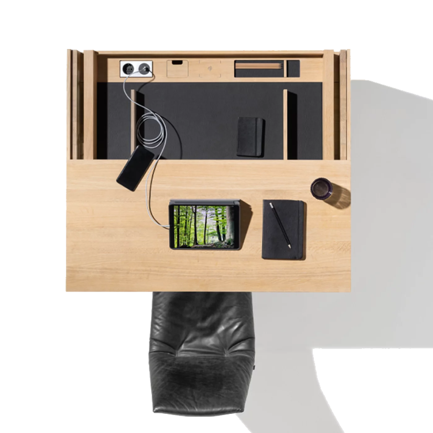 small filigno bureau in solid oak white oil