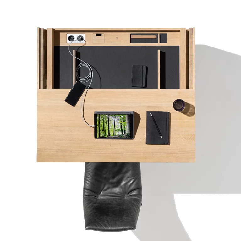 kleiner Sekretär filigno in Eiche Weißöl massiv