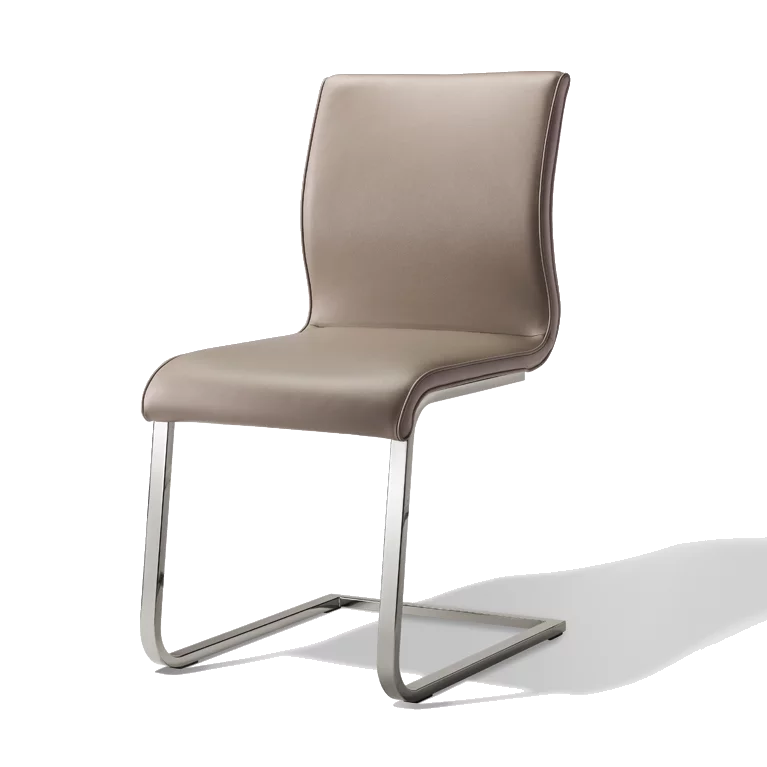magnum upholstered cantilever chair with shiny frame