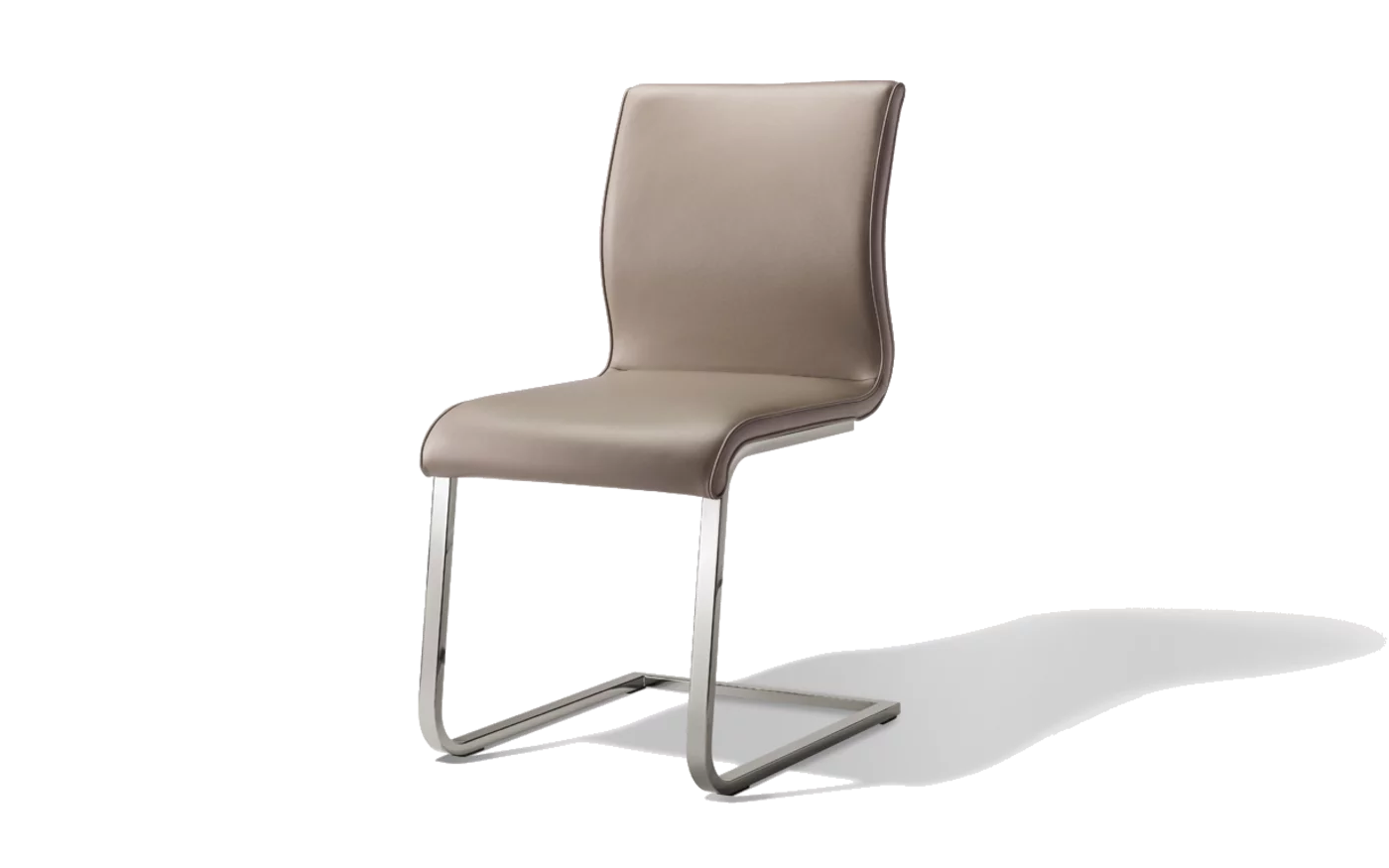magnum upholstered cantilever chair with shiny frame