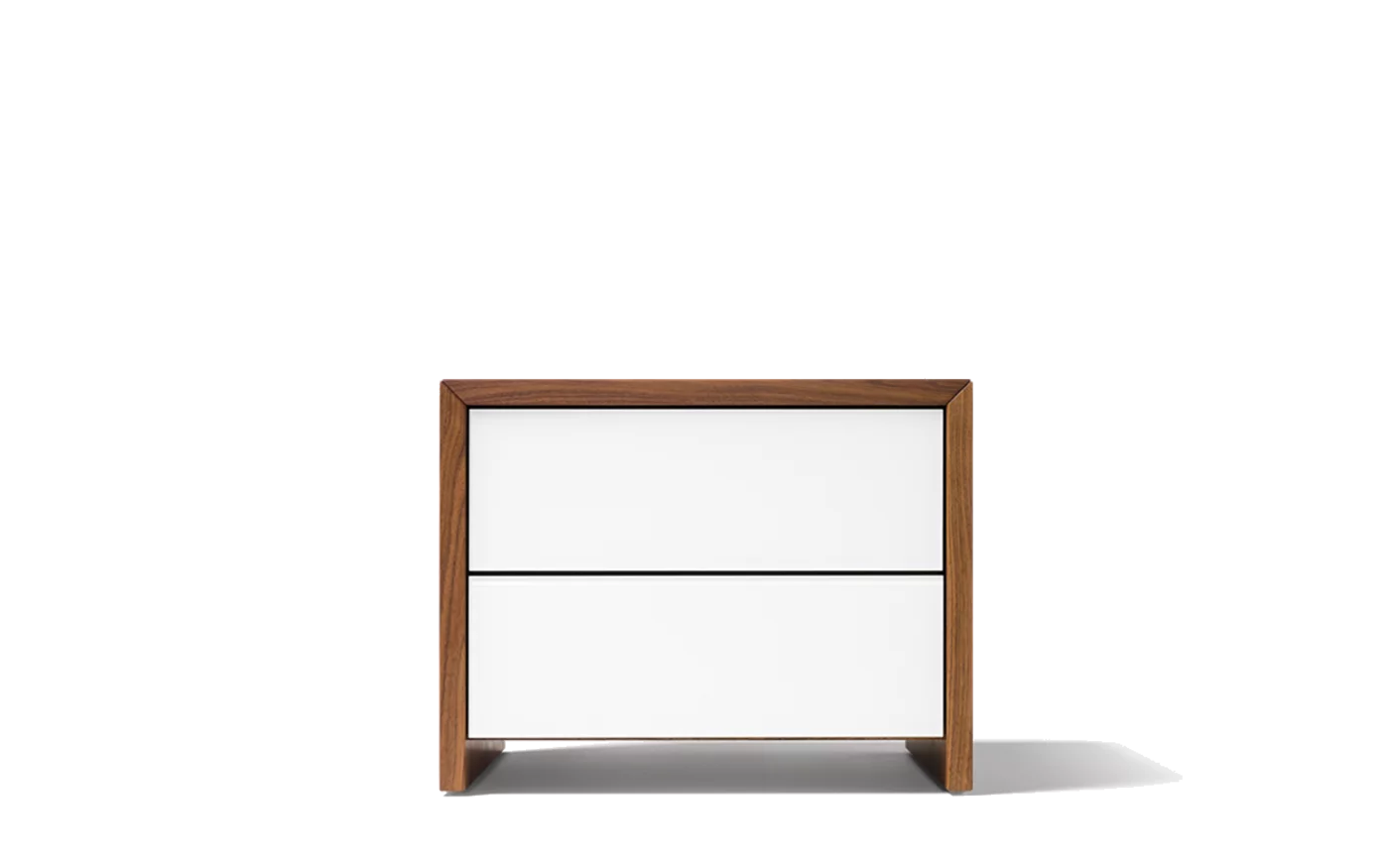 lunetto occasional furniture in walnut with glass fronts