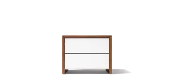 lunetto occasional furniture in walnut with glass fronts