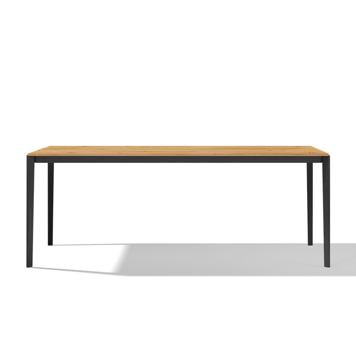 tak extendable dining table in wild oak with base frame in matt black