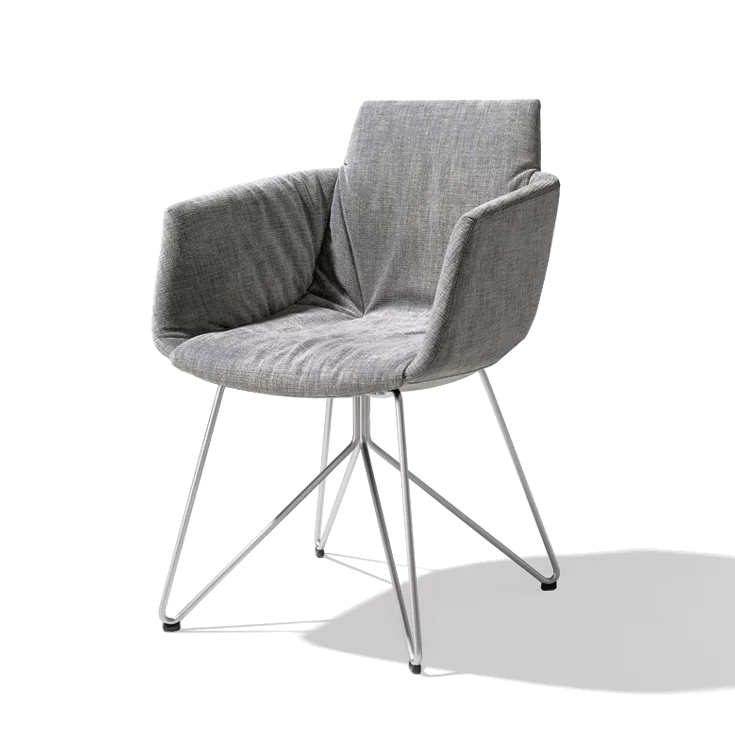 elegant upholstered chair grand lui with wire frame in glossy finish