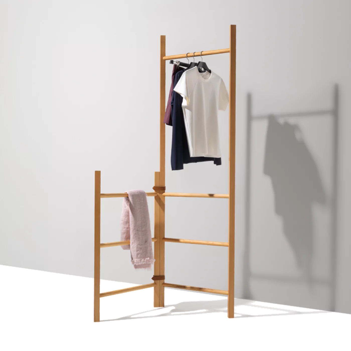 practical italic ladder connected in various sizes made of beech heartwood