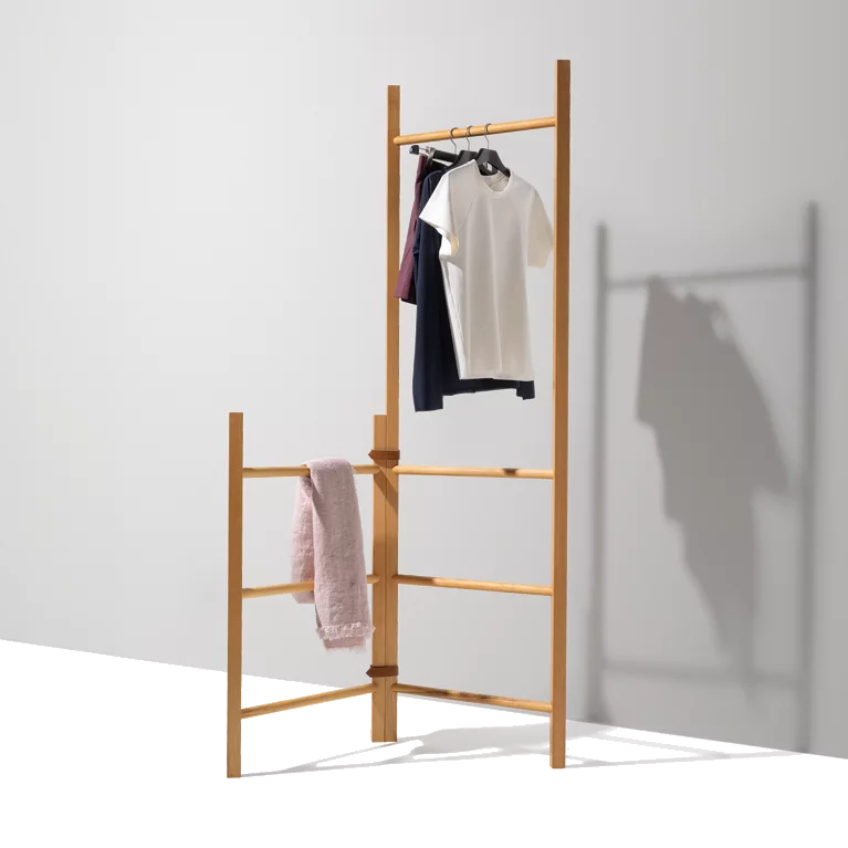 practical italic ladder connected in various sizes made of beech heartwood