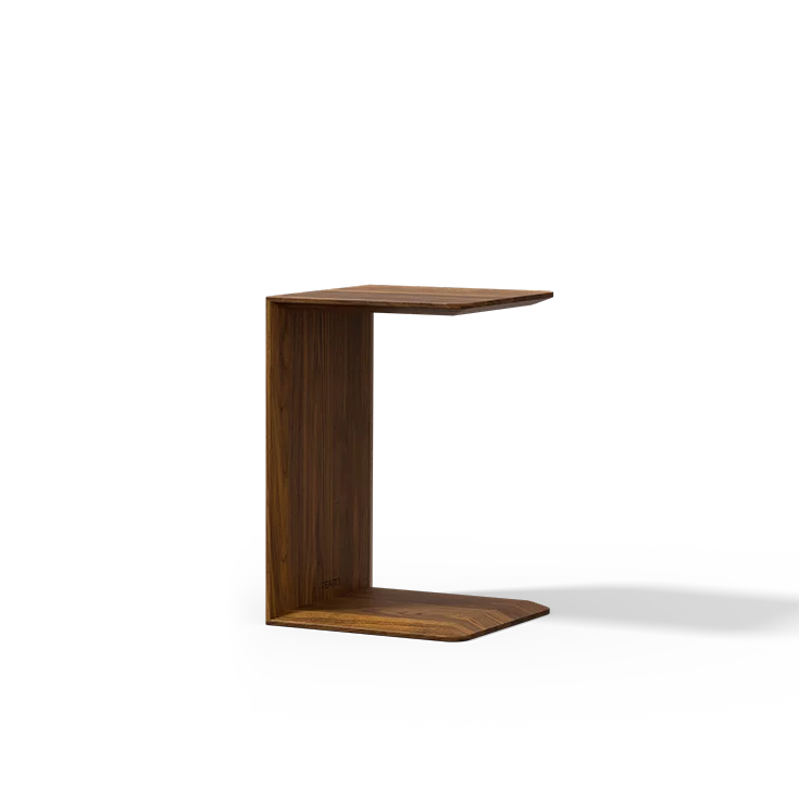 clip side table made of walnut