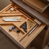 detailed view of pencil drawer of desk pedestal in solid wood detailed view of the pencil drawer from cubus desk pedestal in solid beech wood
