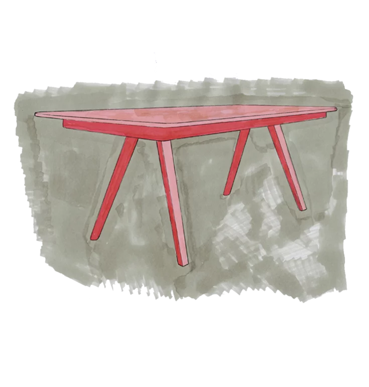 sketch of the taso dining table by designer This Weber