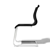 komfortabler Freischwinger Stuhl magnum mit Fußgestell glänzend