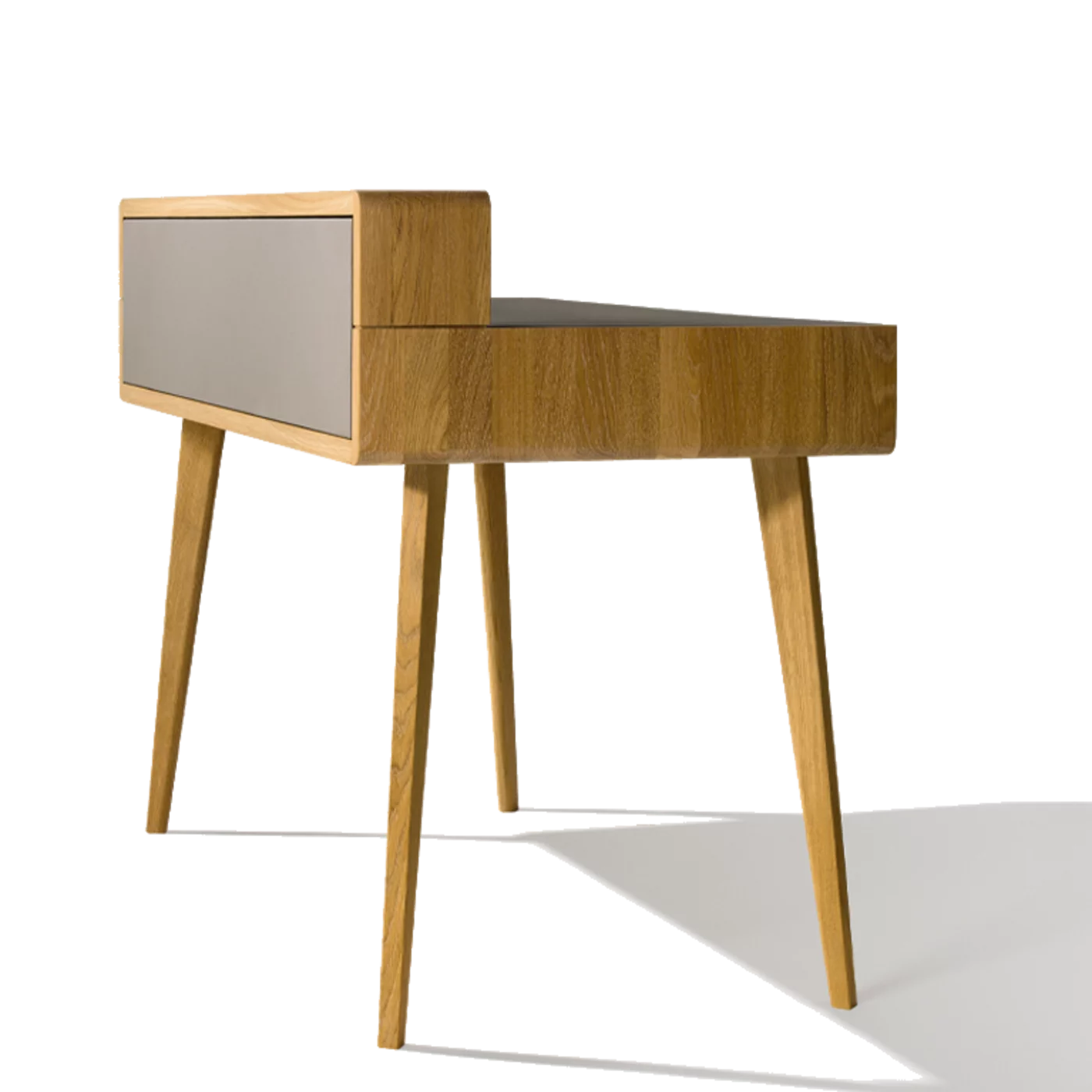 modern sol secretary made of solid oak and leather