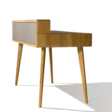 modern sol secretary made of solid oak and leather