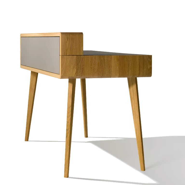 modern sol secretary made of solid oak and leather