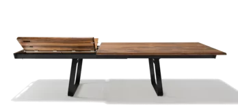 extendable nox wooden dining table in walnut
