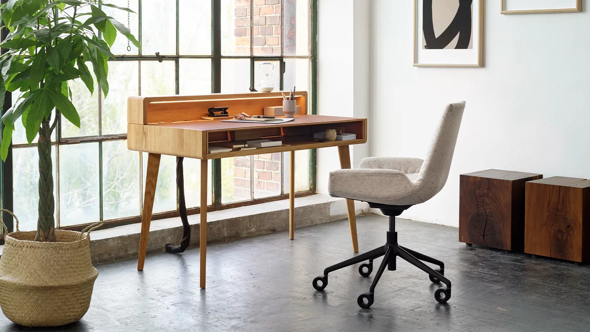 lui plus office swivel chair in fabric on sol smarter solitary in solid oak and leather with smoked oak blocks