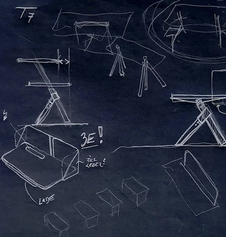 sketches pisa desk by designer Kai Stania
