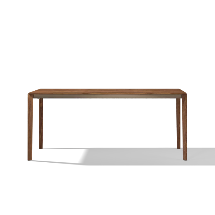 tak extendable dining table in walnut with wooden leg frame