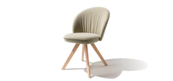 flor dining chair in fabric with swivel base in alder white oil