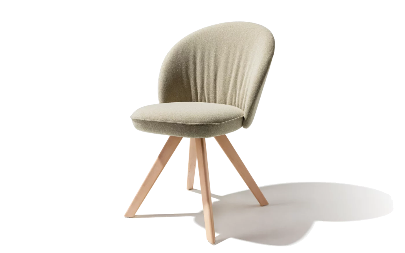 flor dining chair in fabric with swivel base in alder white oil