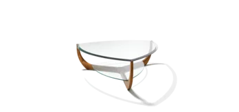 living room table juwel made of real wood walnut with storage space and glass top