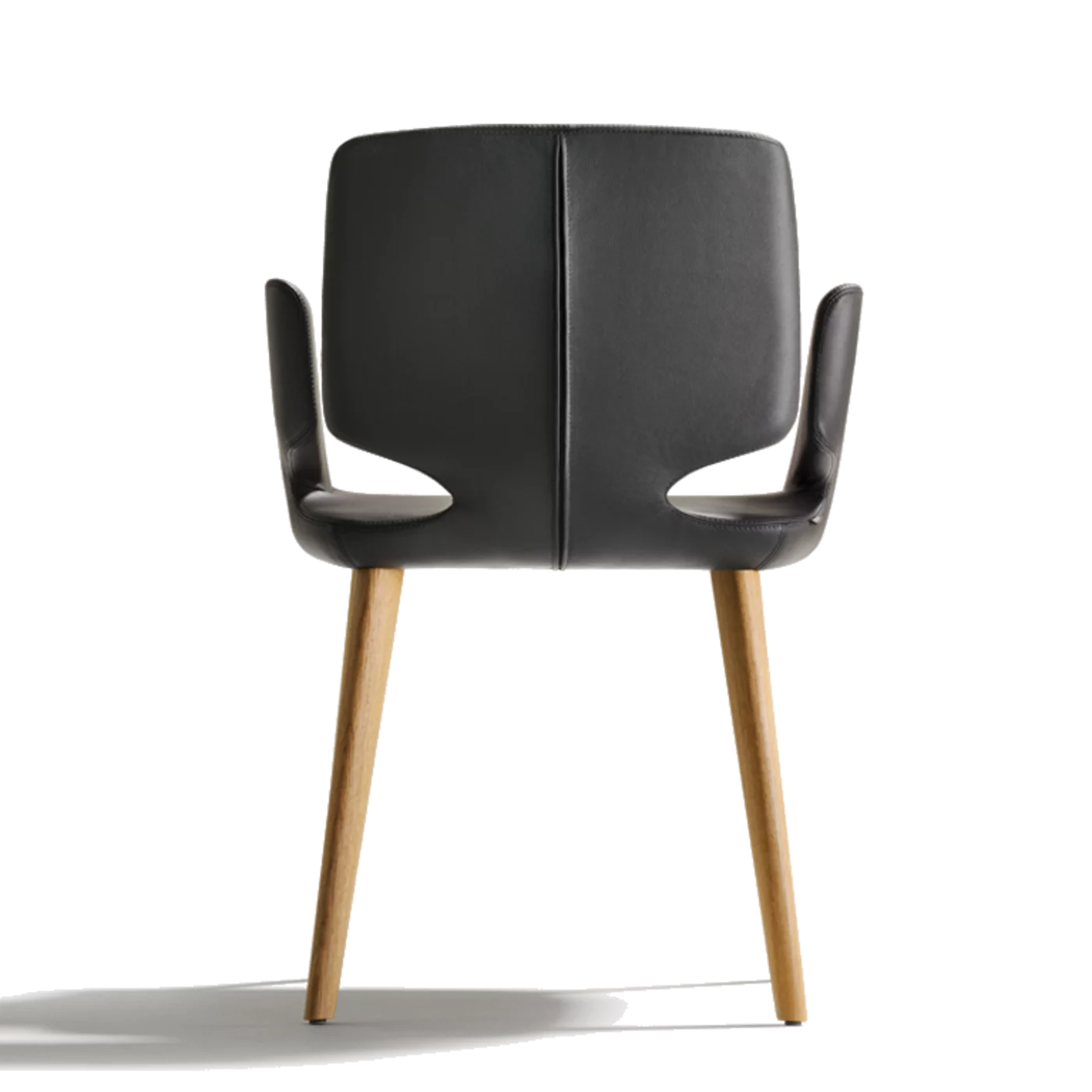 Polsterstuhl aye aus Stoff mit Holzgestell in Eiche massiv, Rückansicht