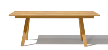 taso extendable dining table solid wood in wild oak, side view