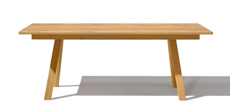 taso extendable dining table solid wood in wild oak, side view