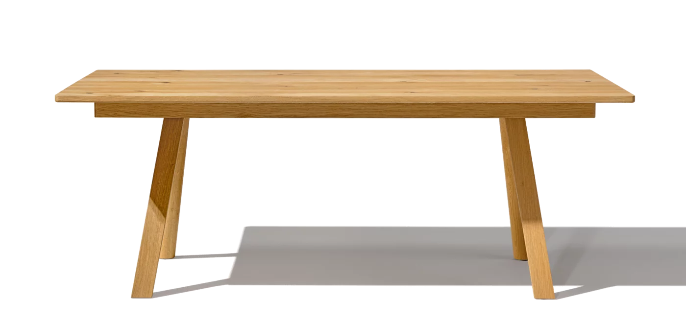 taso extendable dining table solid wood in wild oak, side view