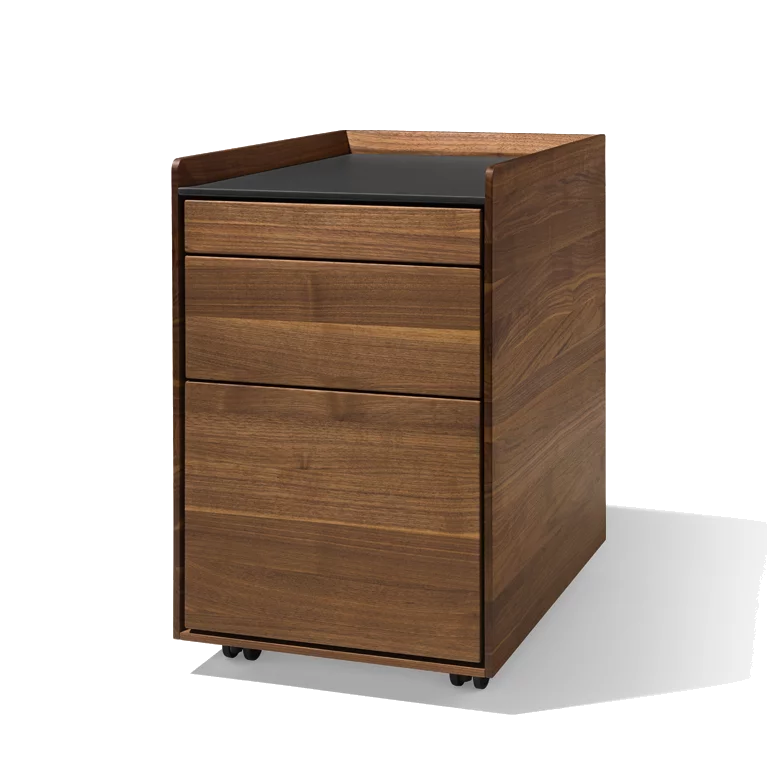 desk pedestal with drawers in solid wood pisa desk pedestal with drawers and leather top in solid walnut