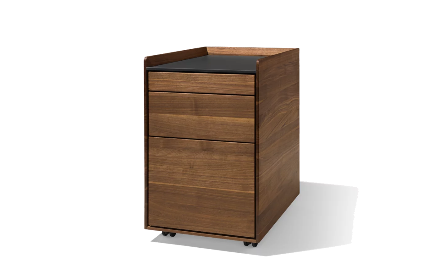 desk pedestal with drawers in solid wood pisa desk pedestal with drawers and leather top in solid walnut