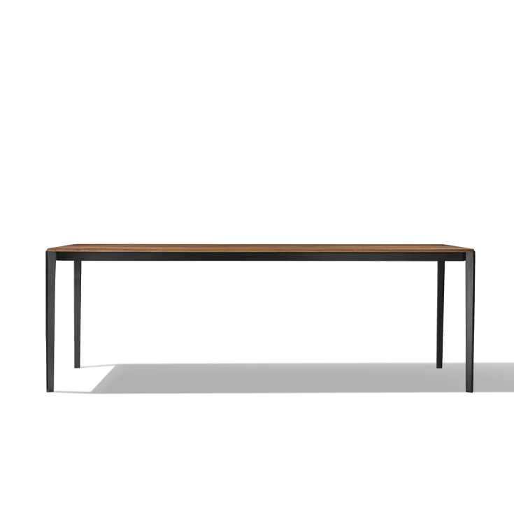 tak dining table wood extendable with frame in black matt, side view