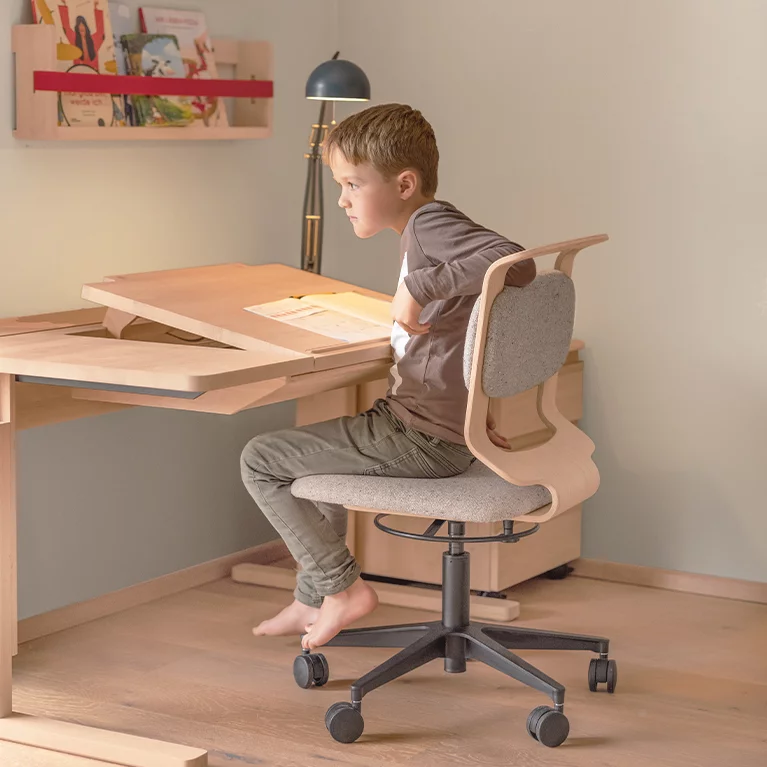 kids desk chair with desk, mobile pedestal and wooden decorative shelf kids desk chair with desk and matching mobile pedestal and decorative shelf in alder white oil